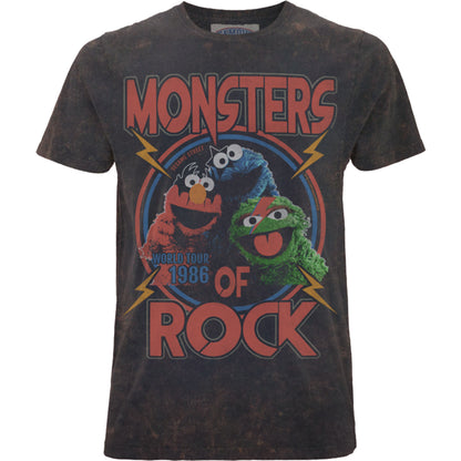SESAME STREET - MONSTERS OF ROCK - Acid Wash T-Shirt