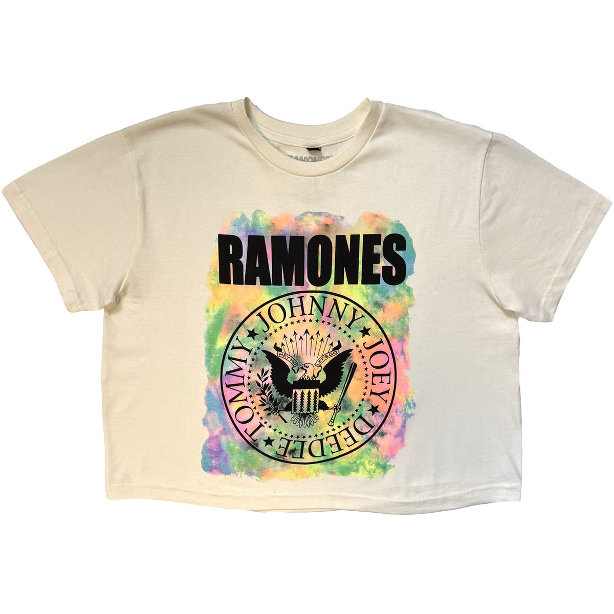 RAMONES - PAINTED SEAL - Ladies Crop Top White