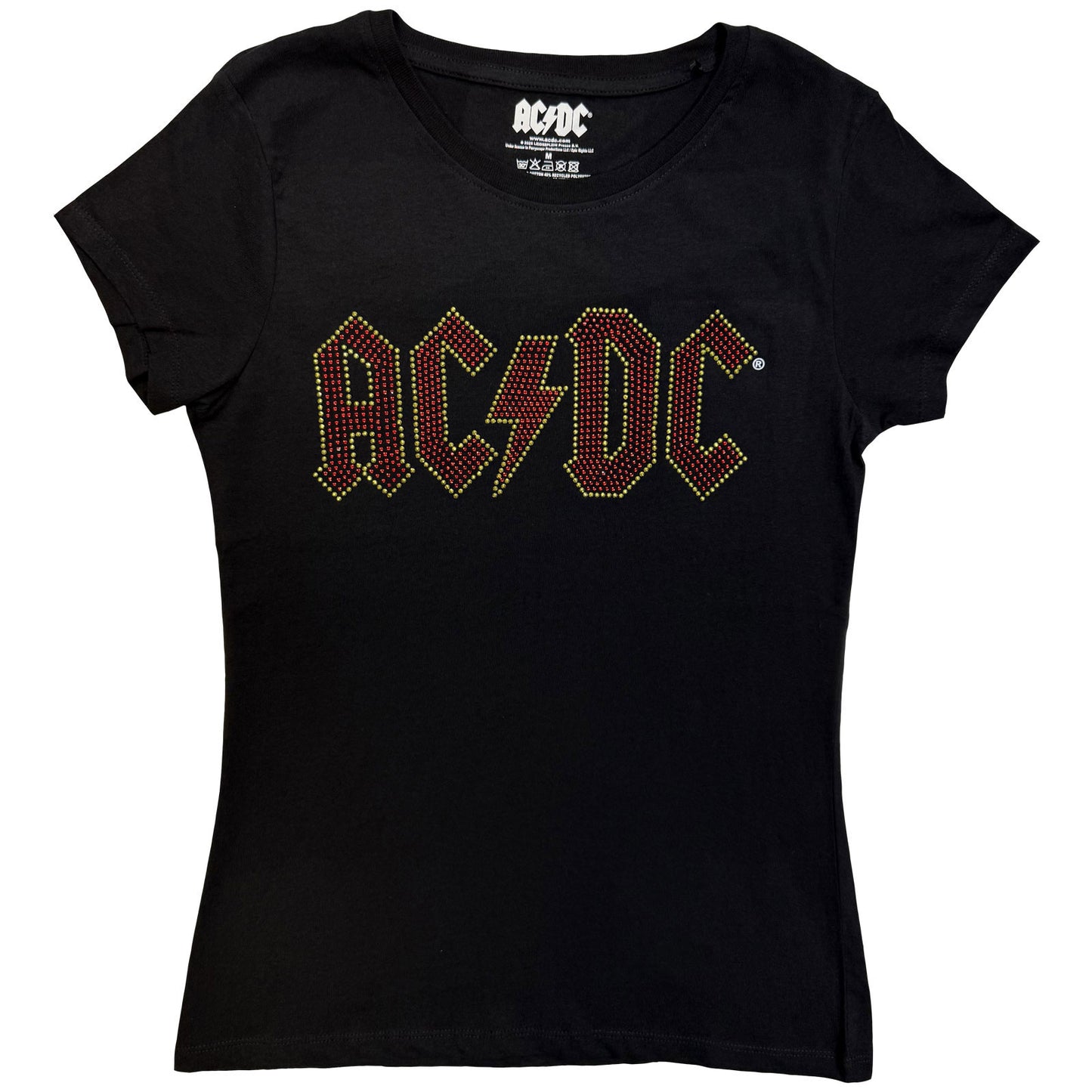AC/DC - FULL COLOUR LOGO - T-Shirt Black (Embellished)