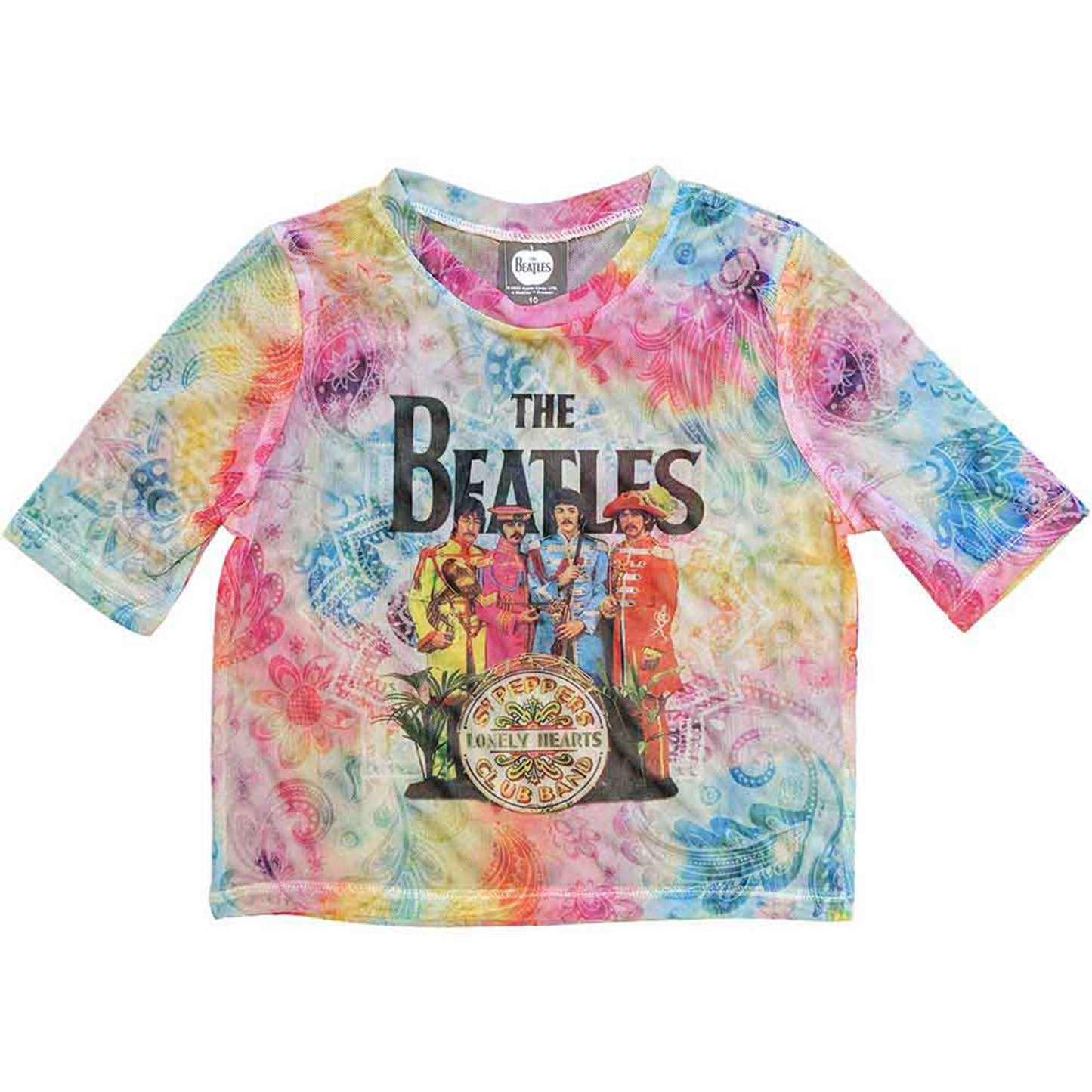 THE BEATLES - SGT PEPPER - Crop Top White (Mesh)