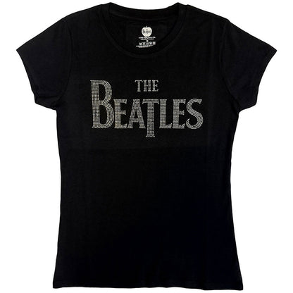 THE BEATLES - DROP T CRYSTALS - T-Shirt Black (Embellished)