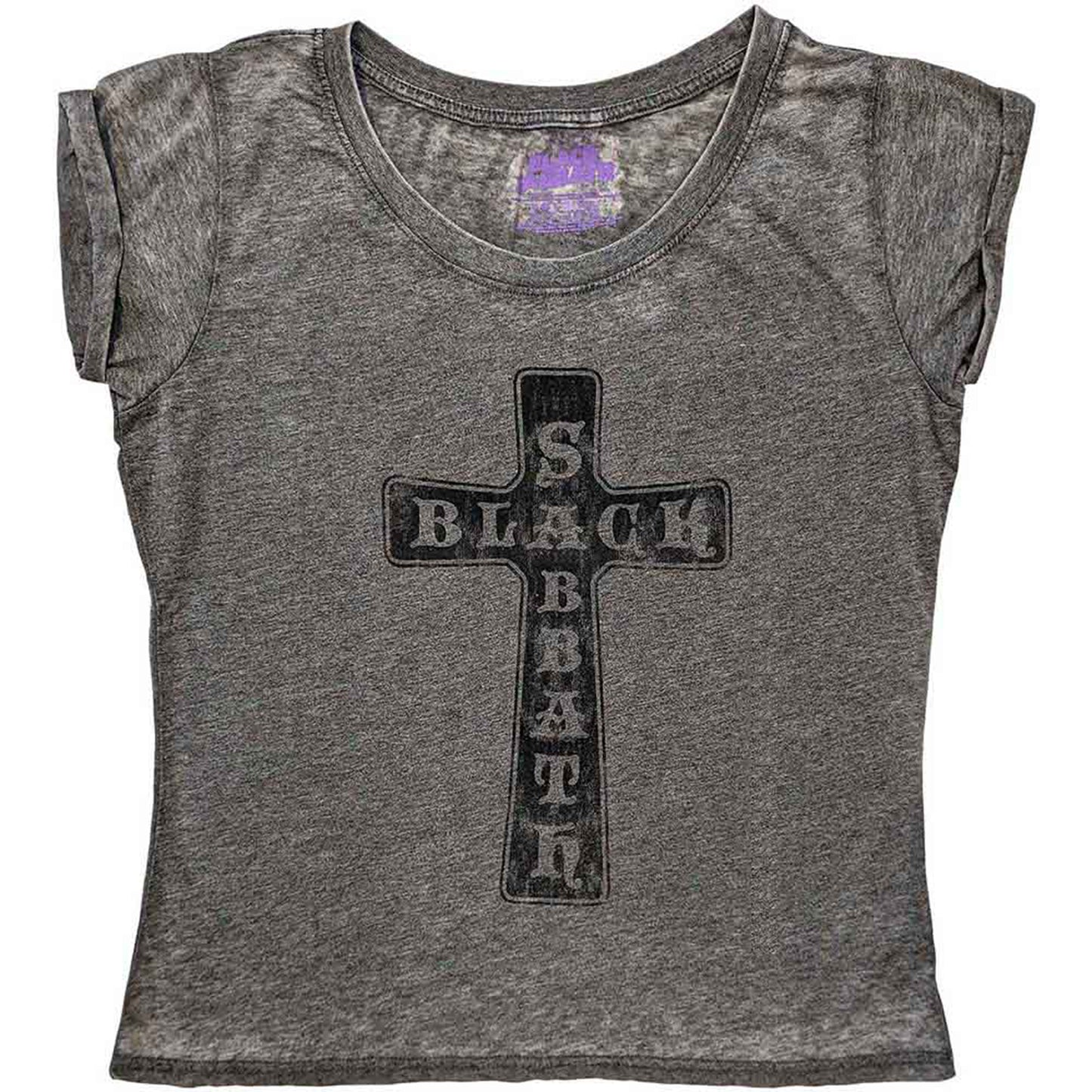 BLACK SABBATH - VINTAGE CROSS - Burnout Ladies T-Shirt Grey