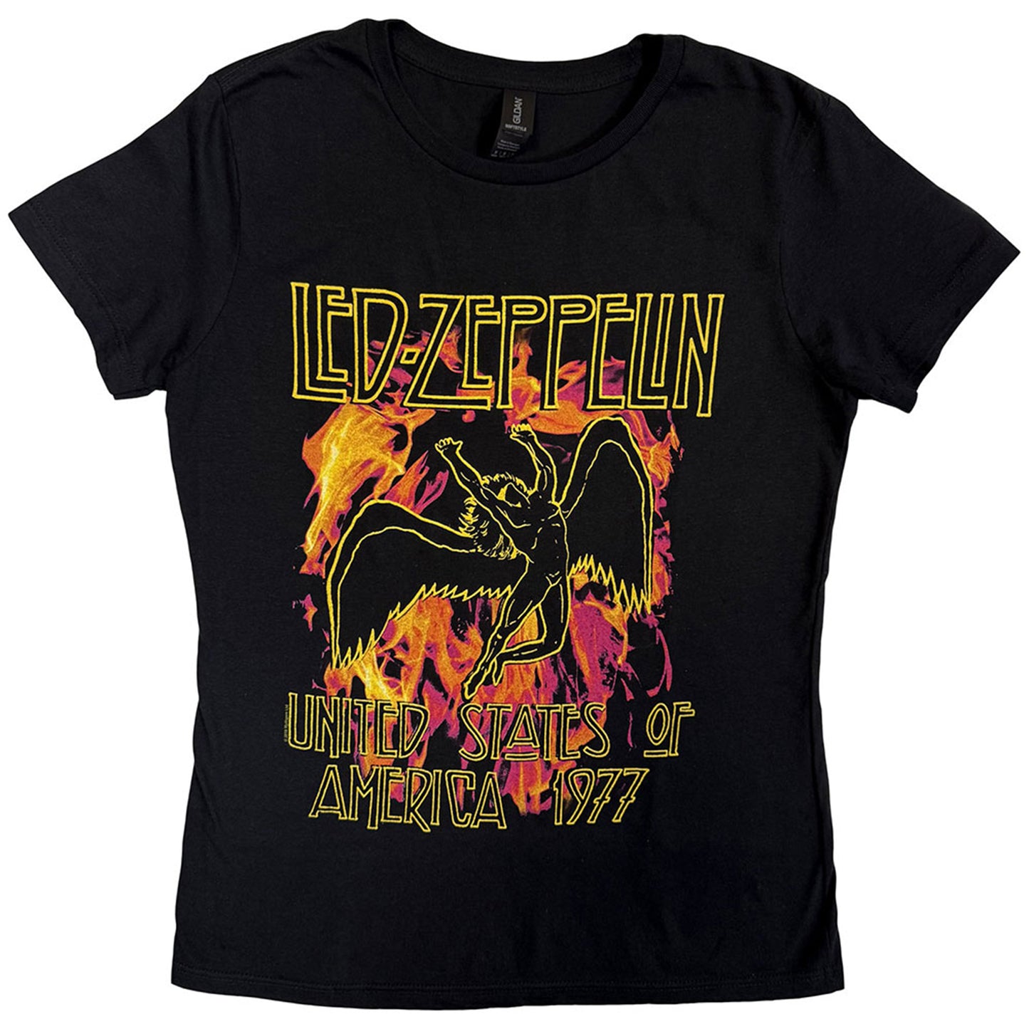 LED ZEPPELIN - BLACK FLAMES - T-Shirt Black