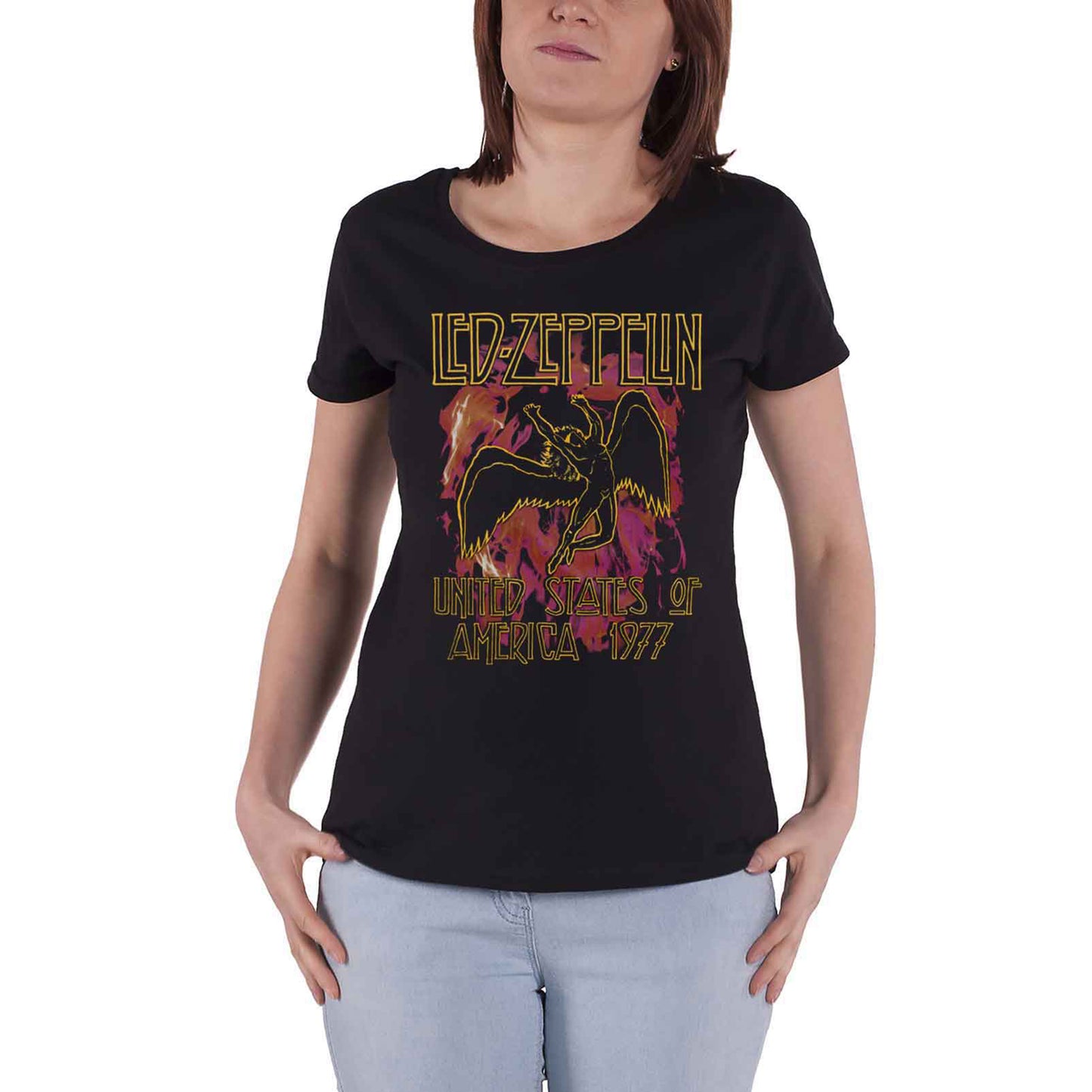 LED ZEPPELIN - BLACK FLAMES - T-Shirt Black