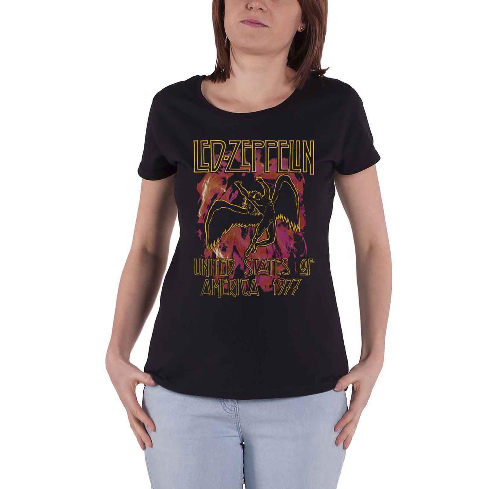 LED ZEPPELIN - BLACK FLAMES - T-Shirt Black