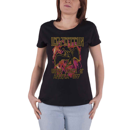 LED ZEPPELIN - BLACK FLAMES - T-Shirt Black