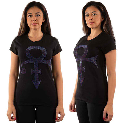 PRINCE - PURPLE SYMBOL - T-Shirt Black (Embellished)
