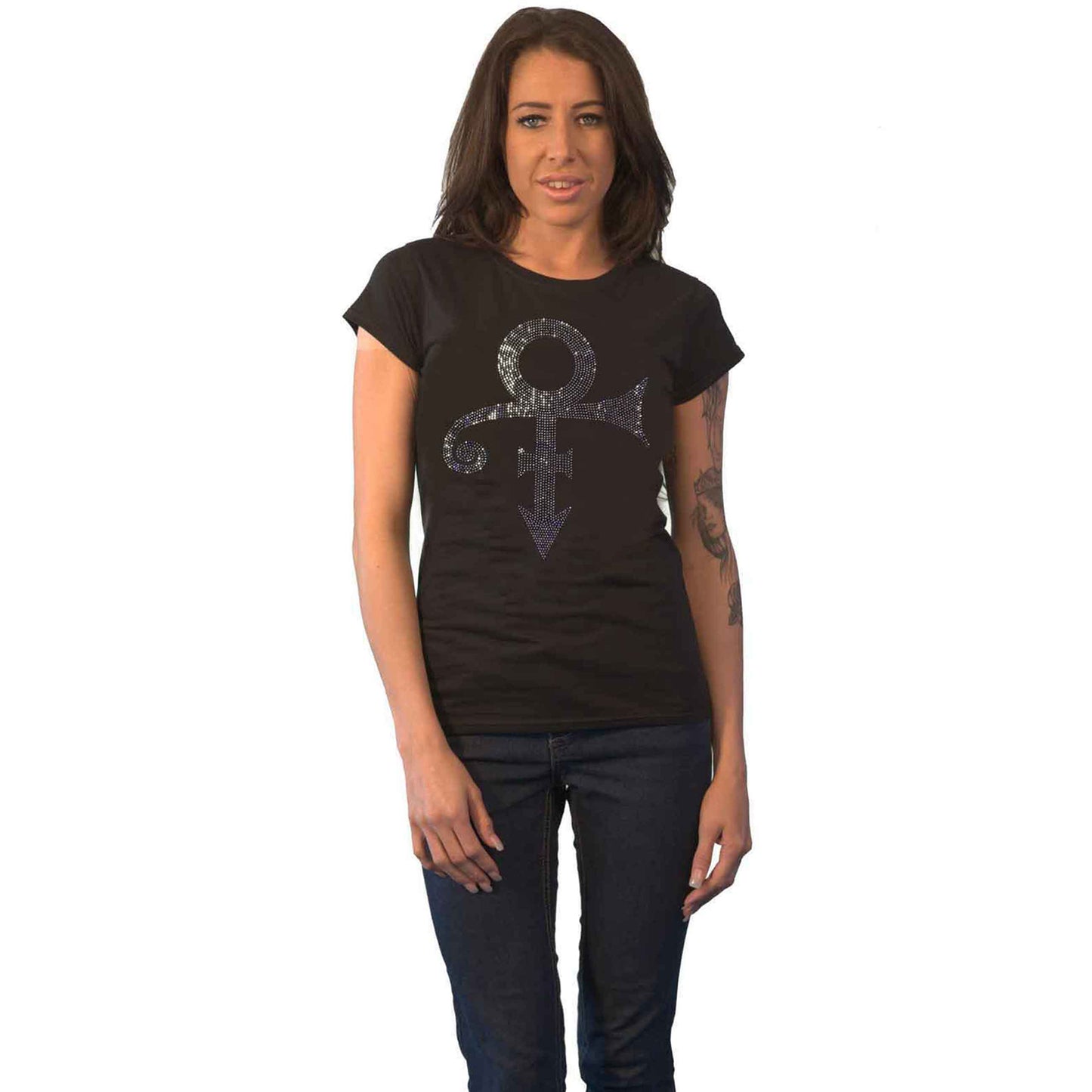 PRINCE - PURPLE SYMBOL - T-Shirt Black (Embellished)