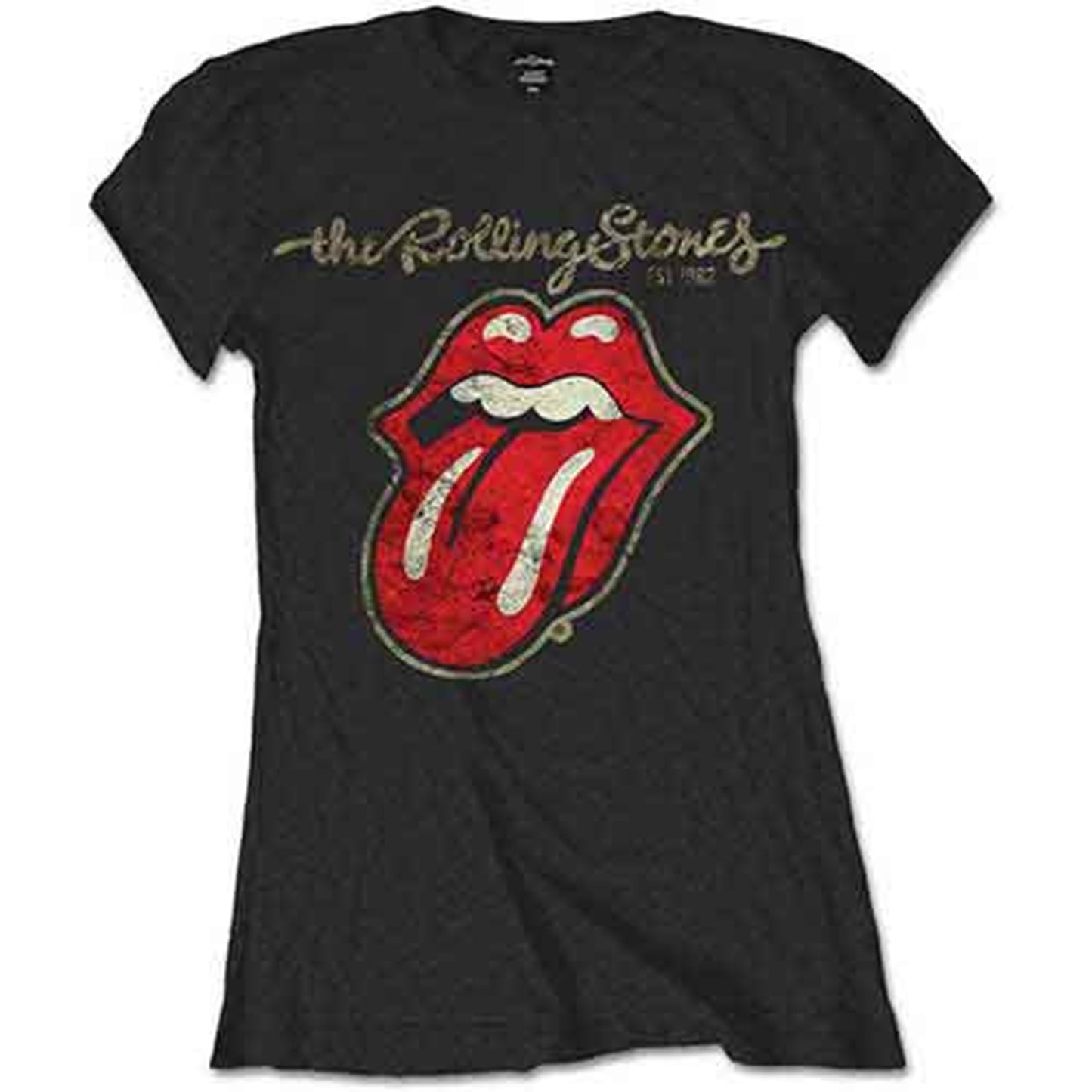 THE ROLLING STONES - PLASTERED TONGUE - Ladies T-Shirt Black
