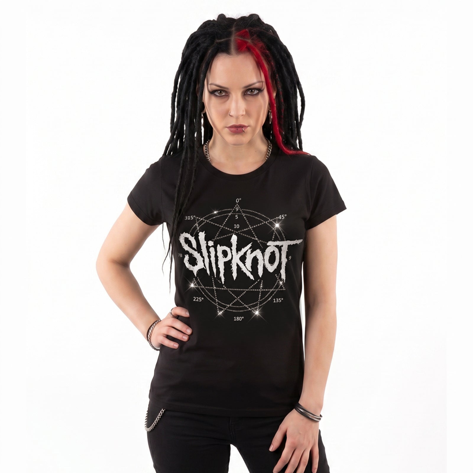 SLIPKNOT - LOGO STAR - T-Shirt Black (Embellished)