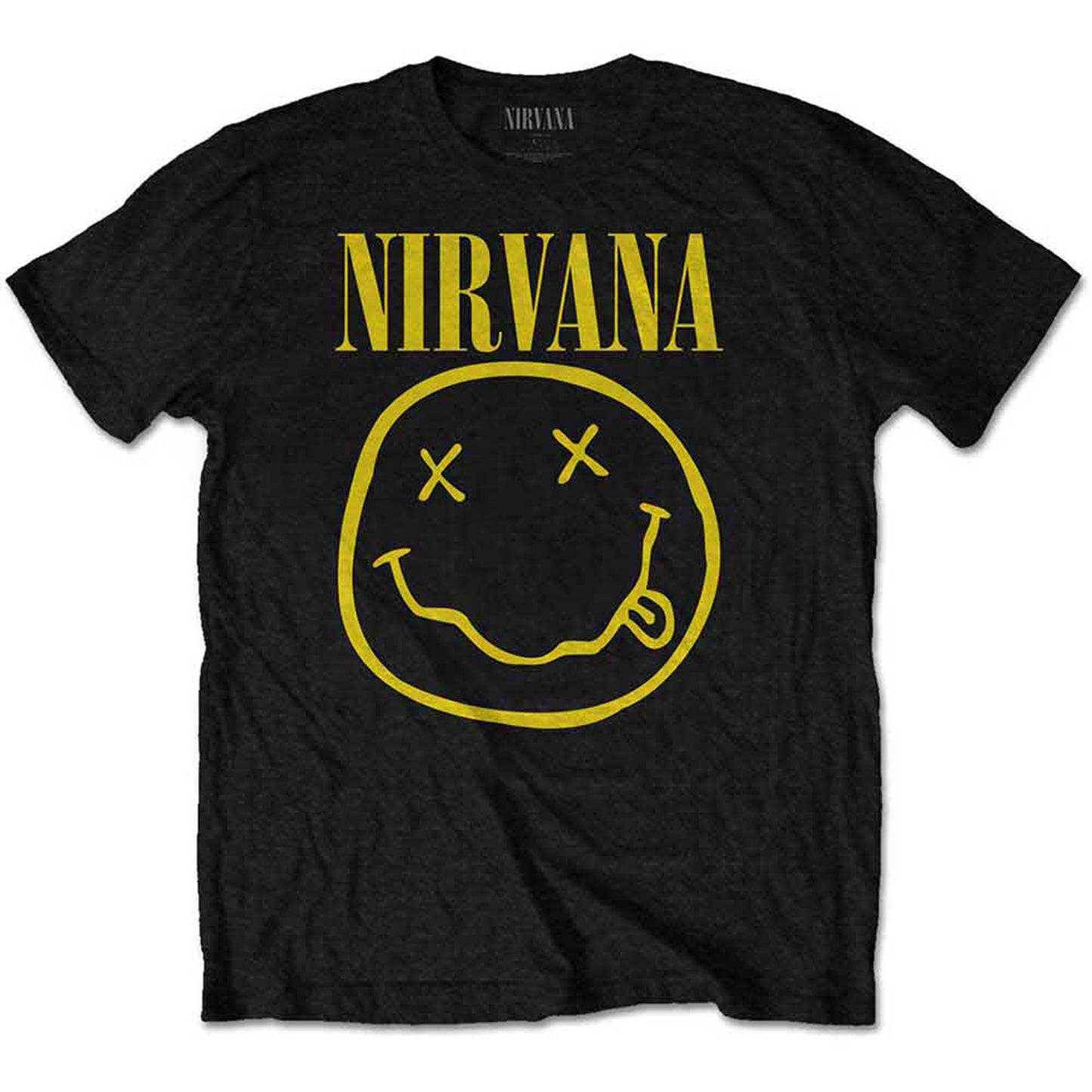 NIRVANA - YELLOW HAPPY FACE - T-Shirt Black