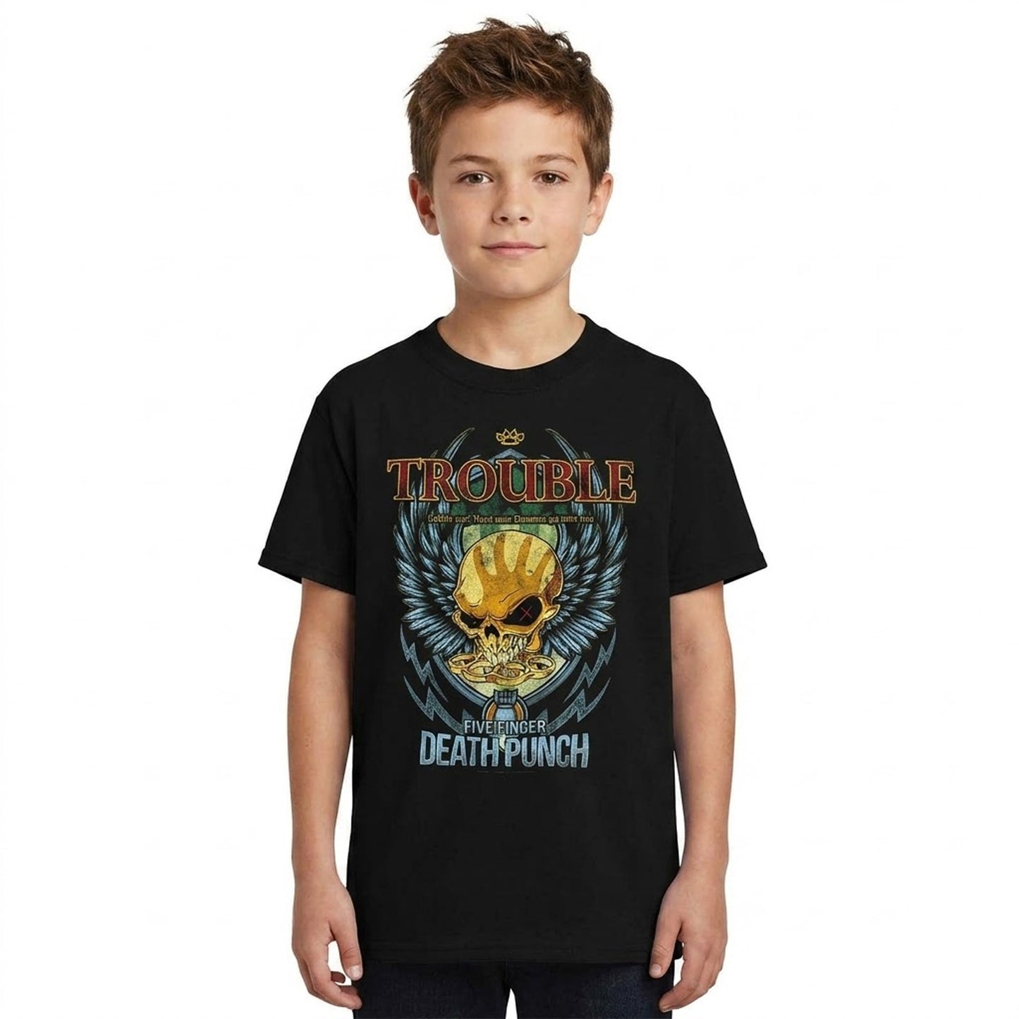 FIVE FINGER DEATH PUNCH - TROUBLE - Kids T-Shirt Black