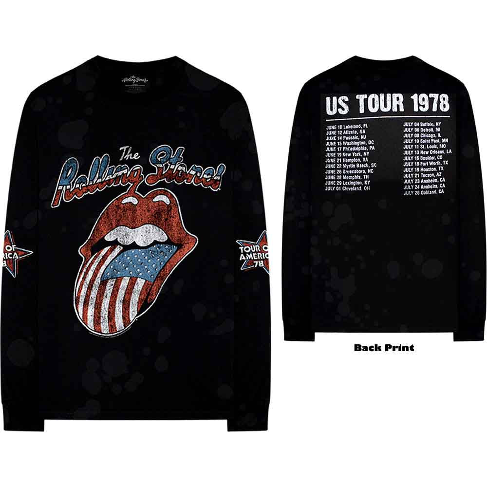 THE ROLLING STONES - US TOUR '78 - Long Sleeve T-Shirt Black
