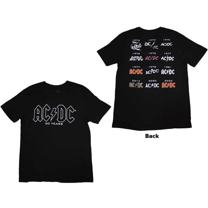 AC/DC - LOGO HISTORY - T-Shirt Black (Back Print)