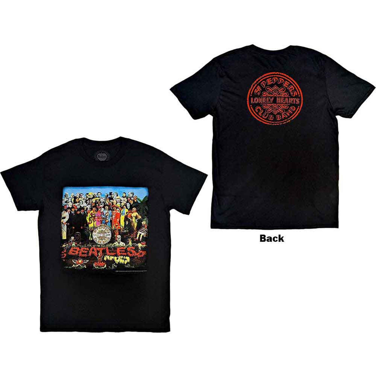 BEATLES, THE - VINTAGE SGT PEPPER - T-Shirt Black (Back Print)