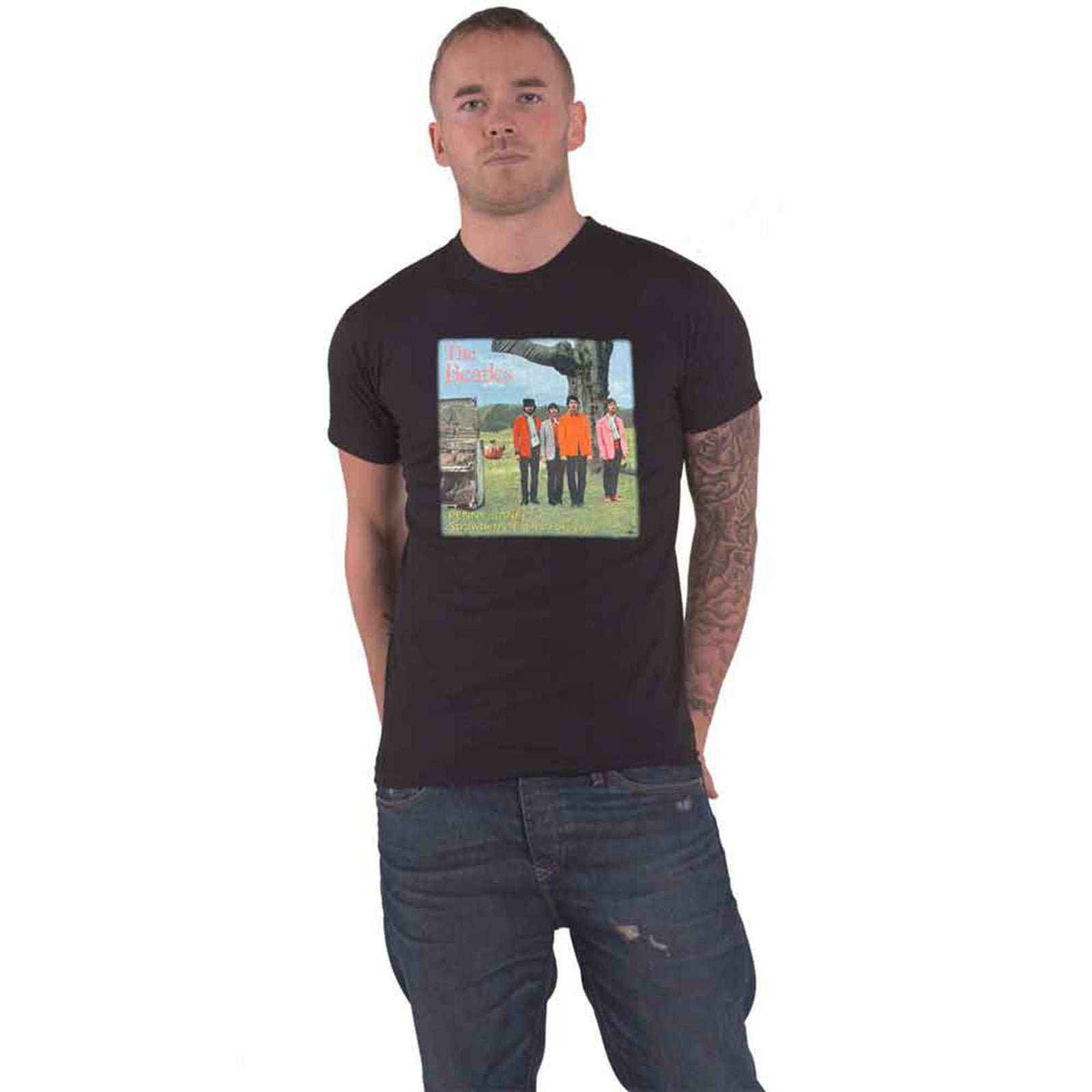 THE BEATLES - STRAWBERRY FIELDS FOREVER - T-Shirt Black
