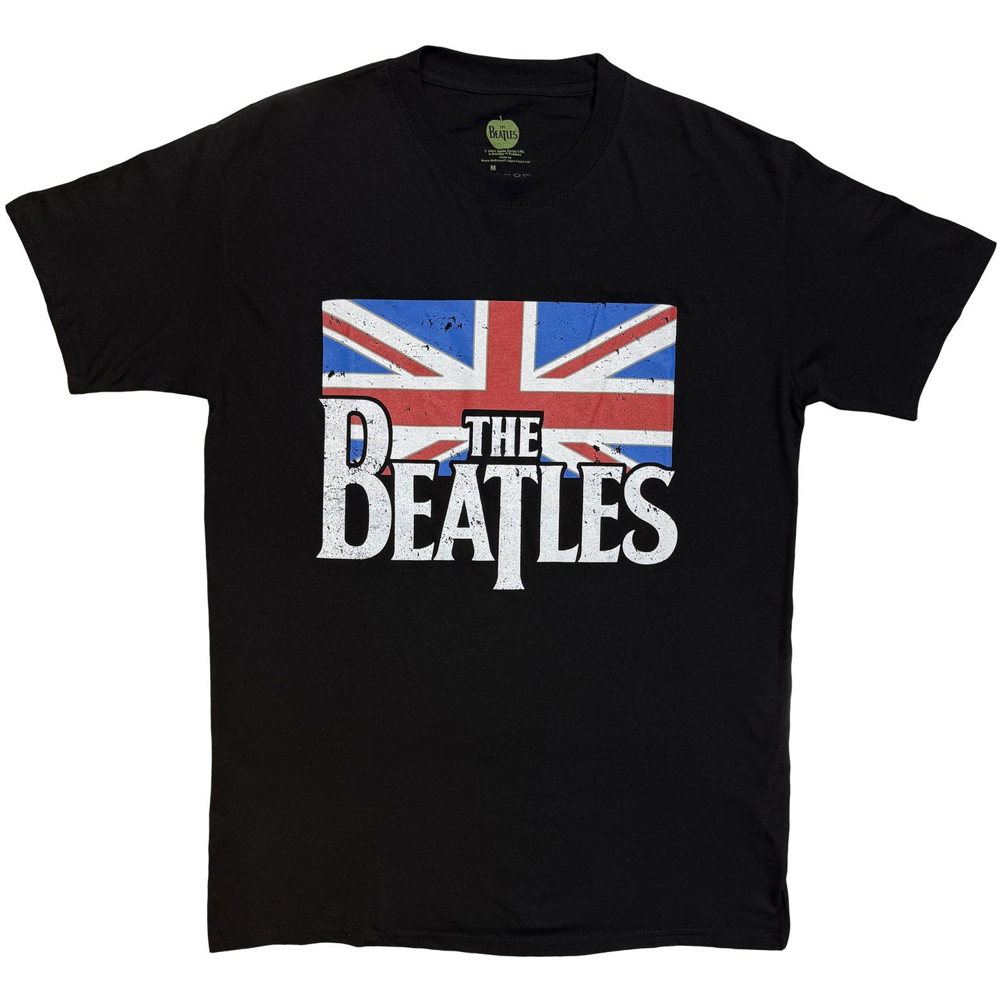 BEATLES, THE - DROP T LOGO & VINTAGE FLAG - T-Shirt Black