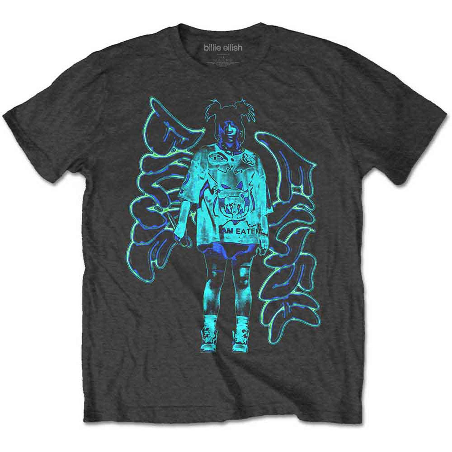 BILLIE EILISH - NEON GRAFFITI LOGO - T-Shirt Grey