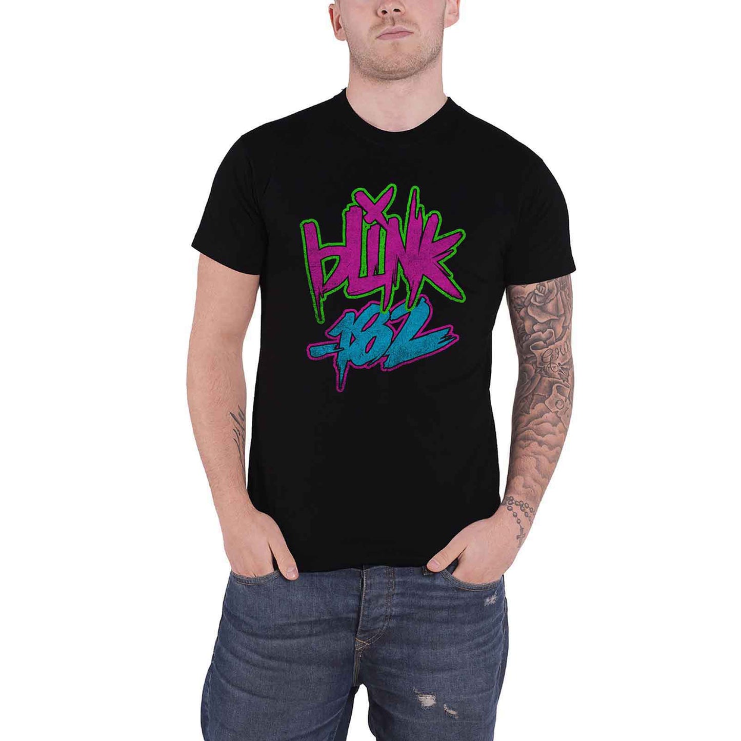 BLINK-182 - NEON LOGO - T-Shirt Black