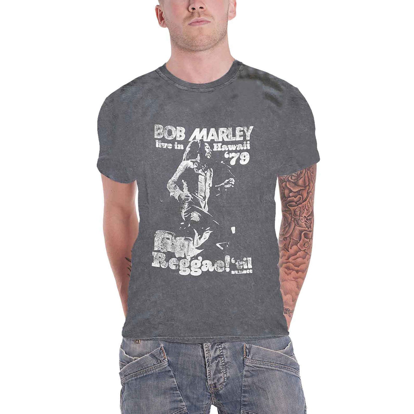 BOB MARLEY - HAWAII - T-Shirt Grey (Wash Collection)