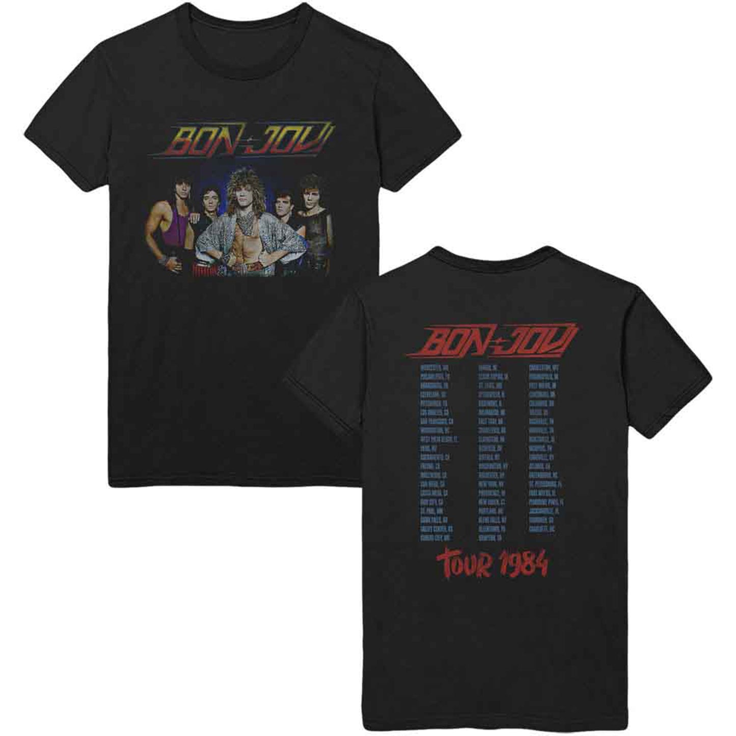 BON JOVI - TOUR '84 - T-Shirt Black (Back Print)