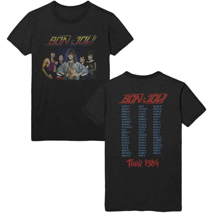 BON JOVI - TOUR '84 - T-Shirt Black (Back Print)