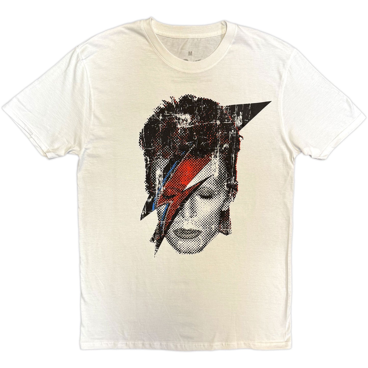 DAVID BOWIE - HALFTONE FLASH FACE - T-Shirt White