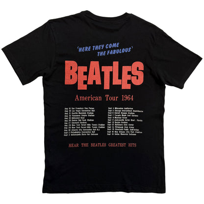 BEATLES, THE - AMERICAN TOUR 1964 - T-Shirt Black (Back Print)