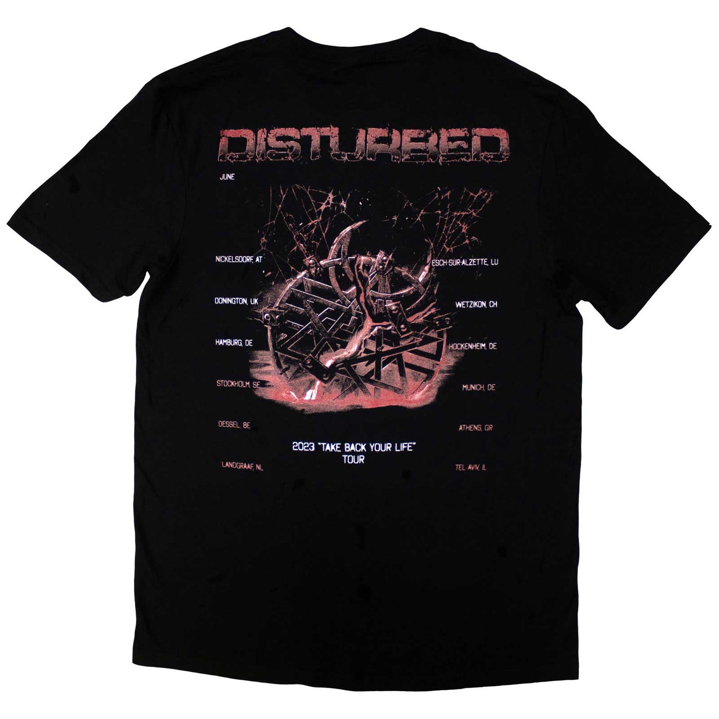 DISTURBED - EUROPEAN TOUR '23 MEDALLION - T-Shirt Black (Back Print & Ex-Tour)
