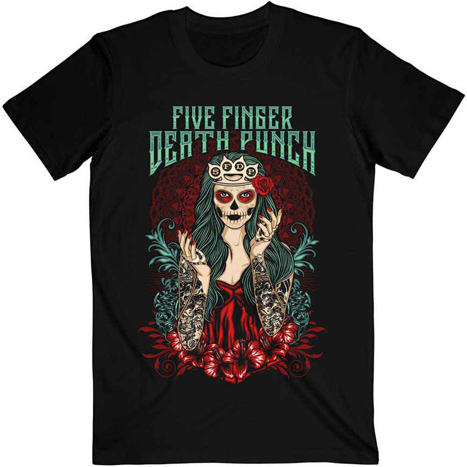 FIVE FINGER DEATH PUNCH - LADY MUERTA - T-Shirt Black