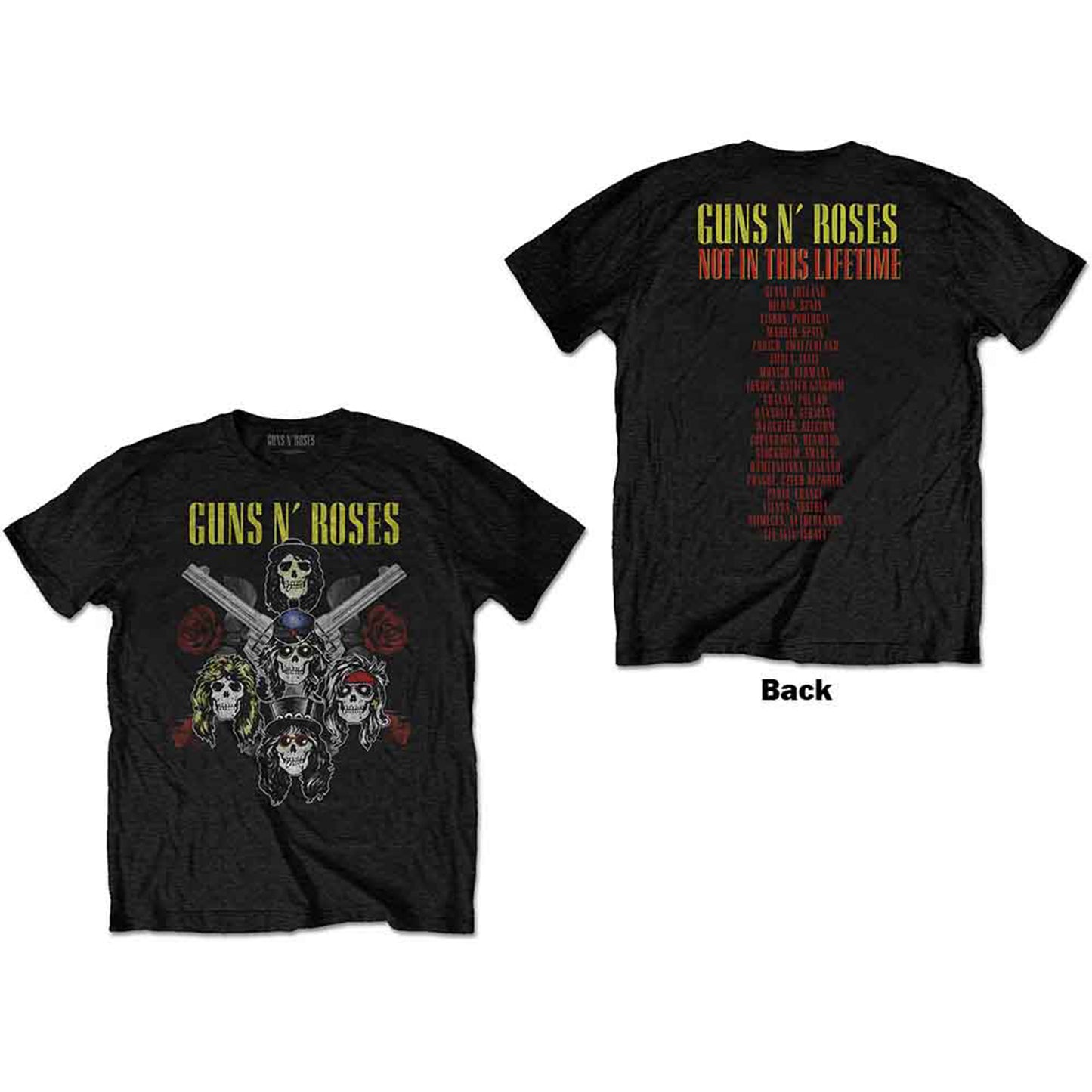 GUNS N ROSES - PISTOLS & ROSES - T-Shirt Black (Back Print)
