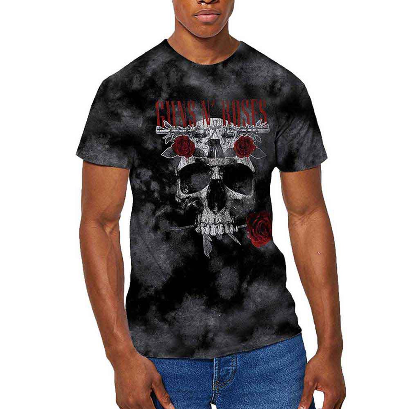 GUNS N ROSES - FLOWER SKULL - T-Shirt Grey (Wash Collection)