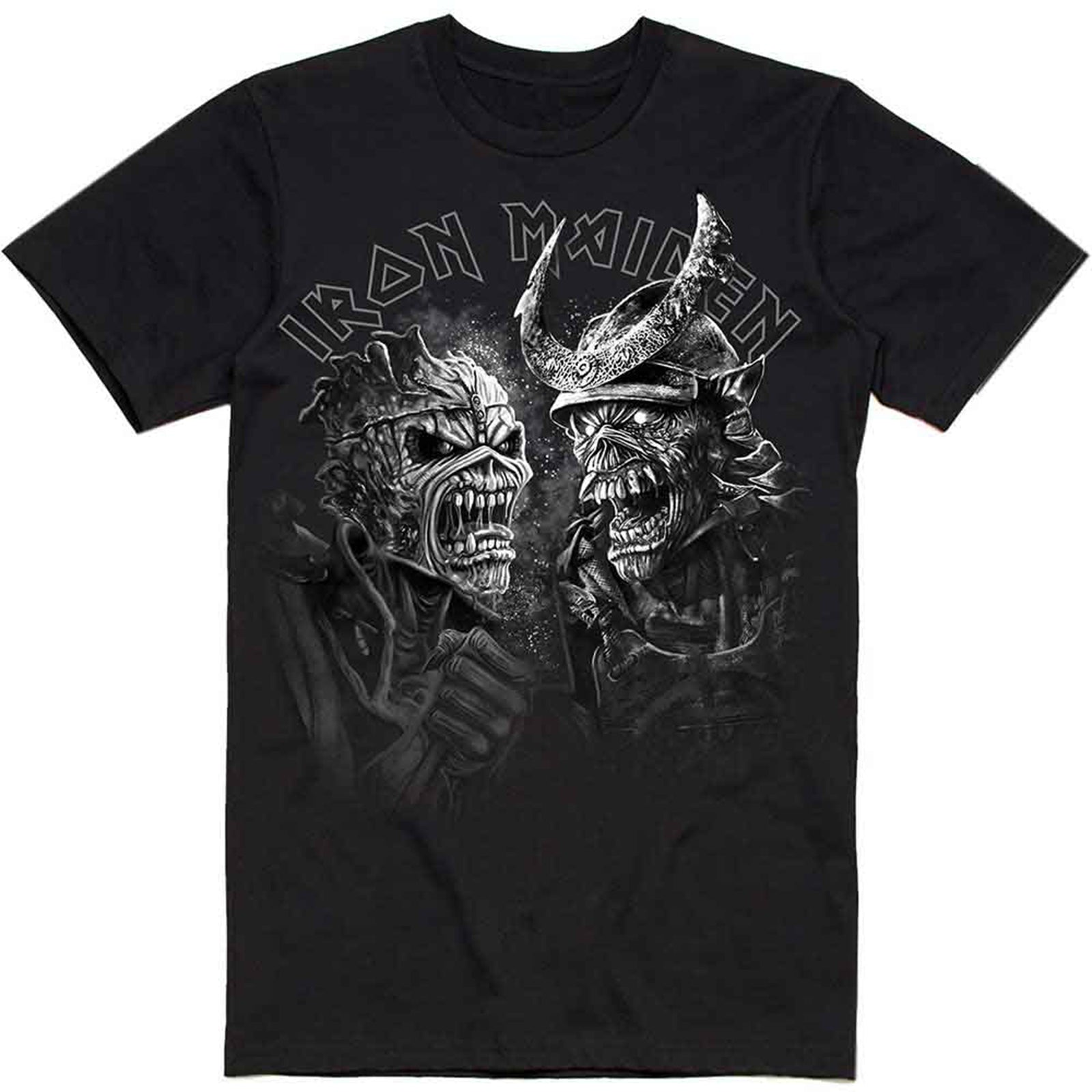 IRON MAIDEN - SENJUTSU LARGE GRAYSCALE HEADS - T-Shirt Black
