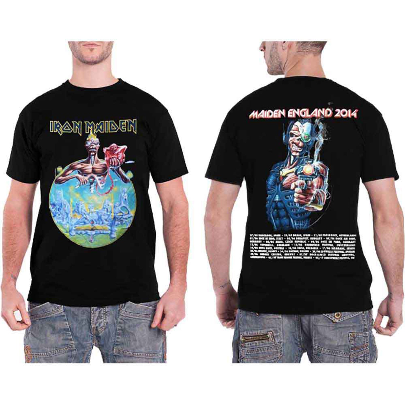 IRON MAIDEN - ENGLAND 2014 TOUR - T-Shirt Black (Back Print)