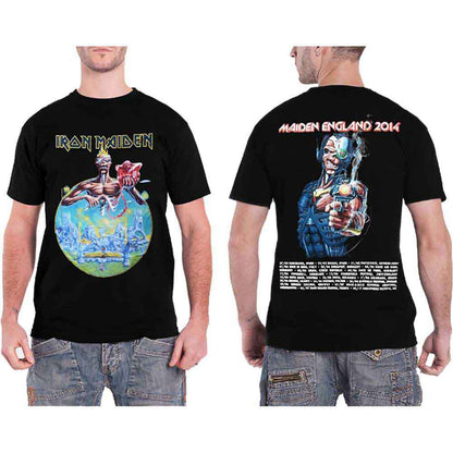 IRON MAIDEN - ENGLAND 2014 TOUR - T-Shirt Black (Back Print)