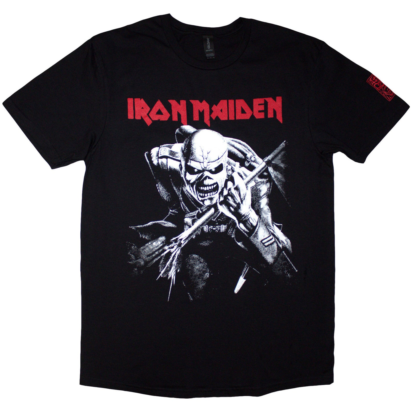 IRON MAIDEN - 50 TROOPER CHARGE WHITE - T-Shirt Black (Sleeve Print)