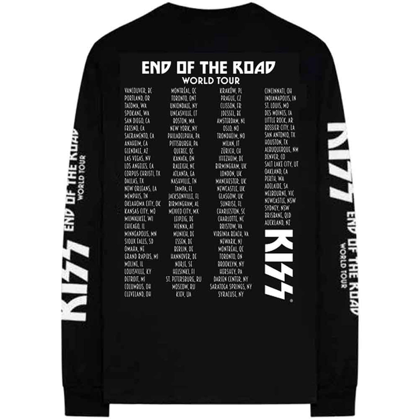 KISS - END OF THE ROAD TOUR - Long Sleeve T-Shirt Black (Ex-Tour & Back & Sleeve Print)