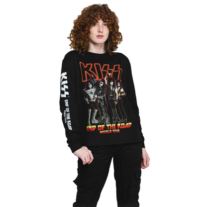 KISS - END OF THE ROAD TOUR - Long Sleeve T-Shirt Black (Ex-Tour & Back & Sleeve Print)
