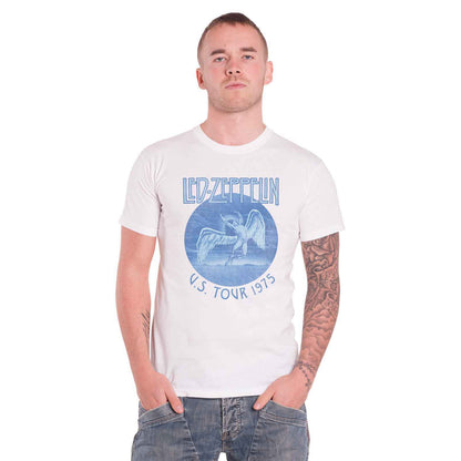 LED ZEPPELIN - TOUR '75 BLUE WASH - T-Shirt White