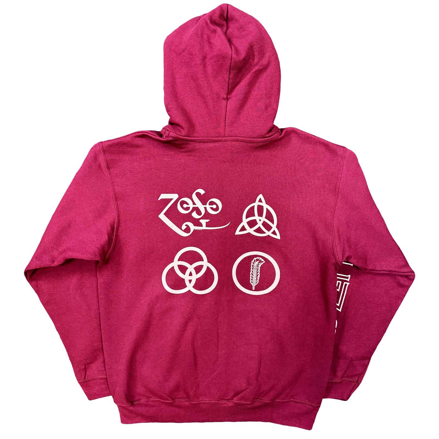 LED ZEPPELIN - SYMBOLS - Zipped Hoodie Red (Back Print)