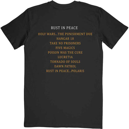 MEGADETH - RUST IN PEACE TRACK LIST - T-Shirt Black (Back Print)