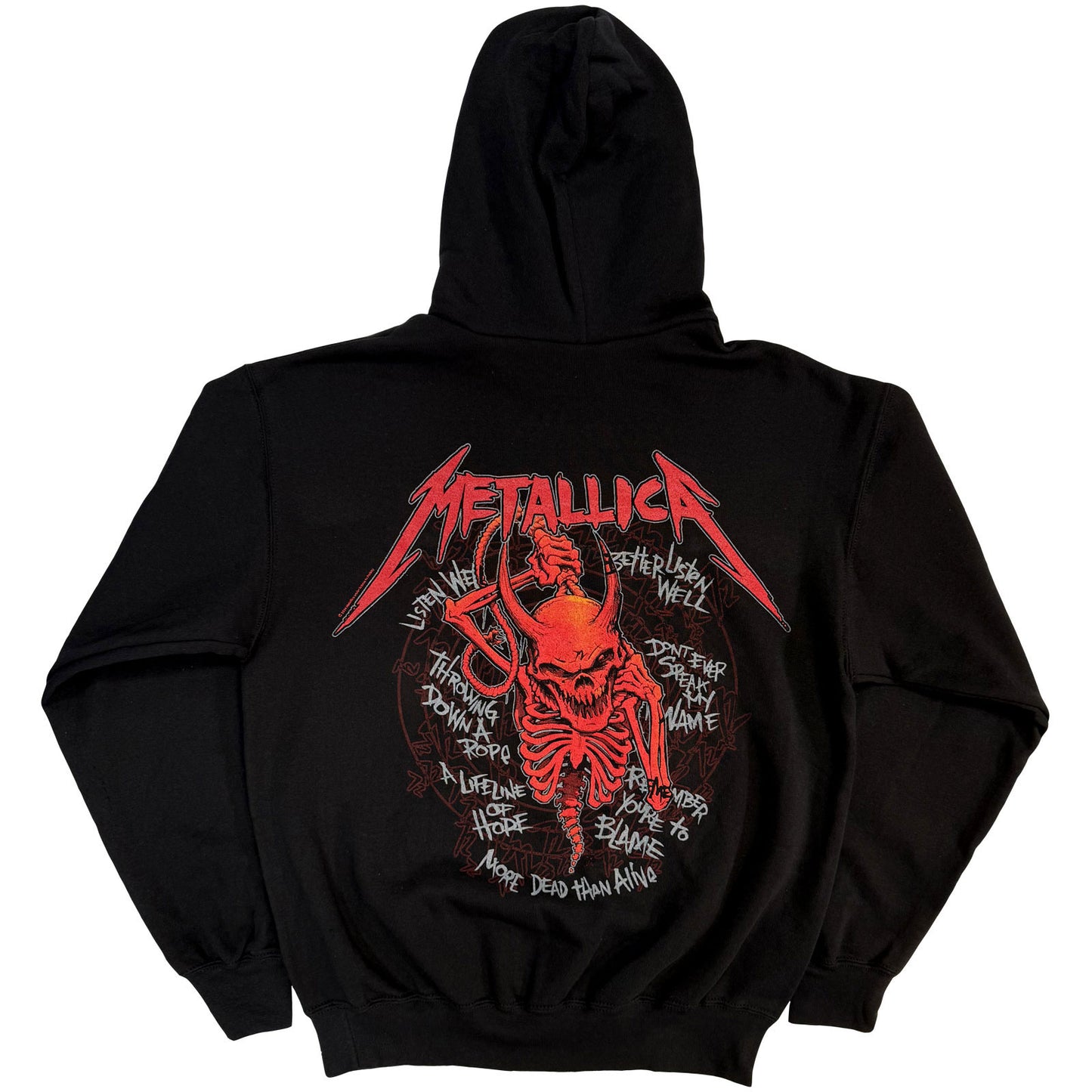 METALLICA - SKULL SCREAMING RED - Pullover Hoodie Black (Back Print)