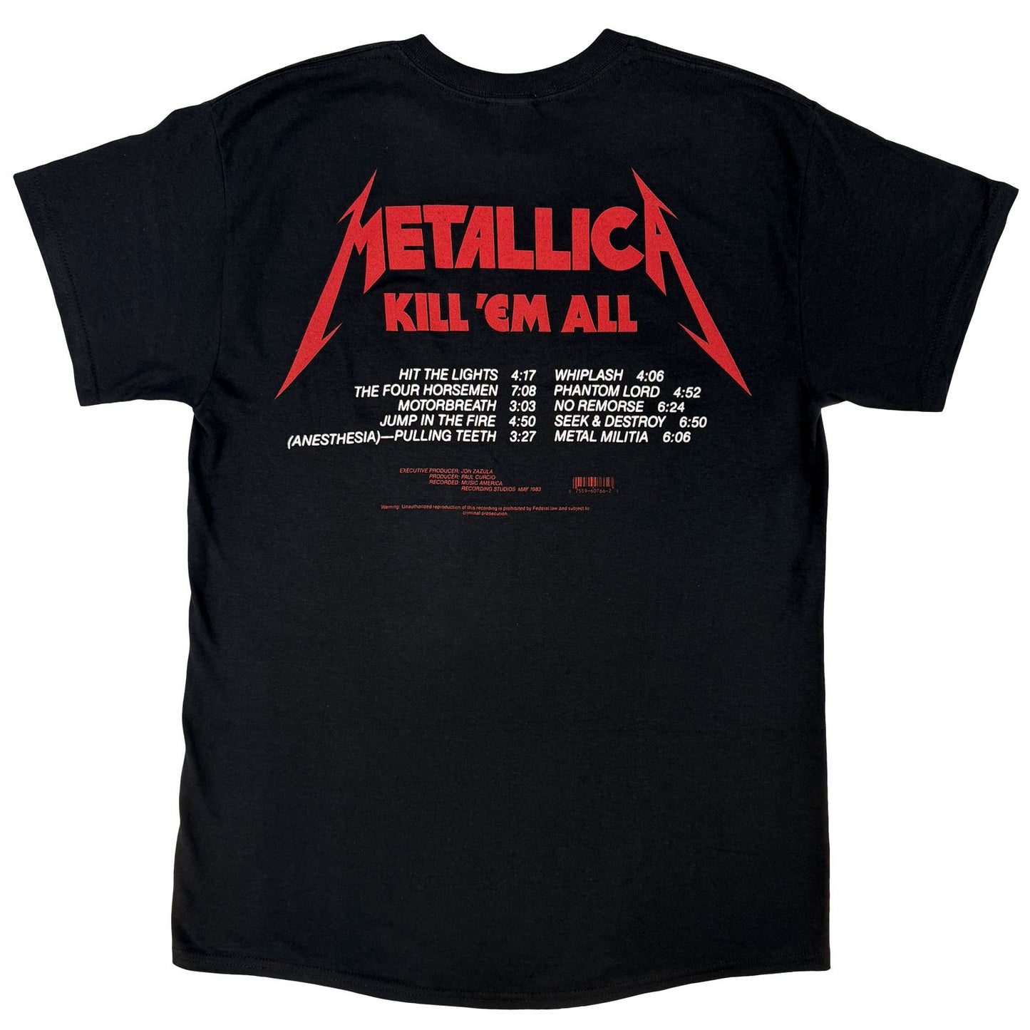 METALLICA - KILL 'EM ALL TRACKS - T-Shirt Black (Back Print)