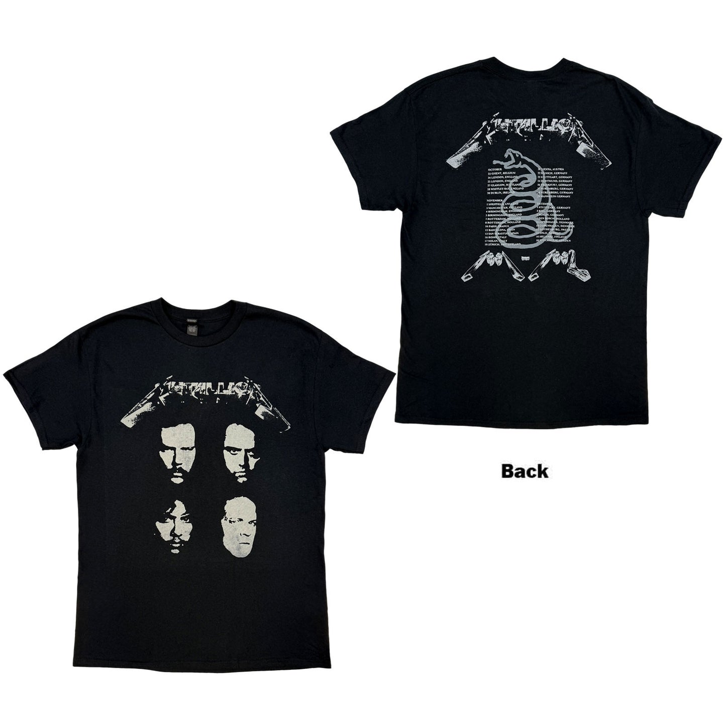 METALLICA - 4 FACES - T-Shirt Black (Back Print)