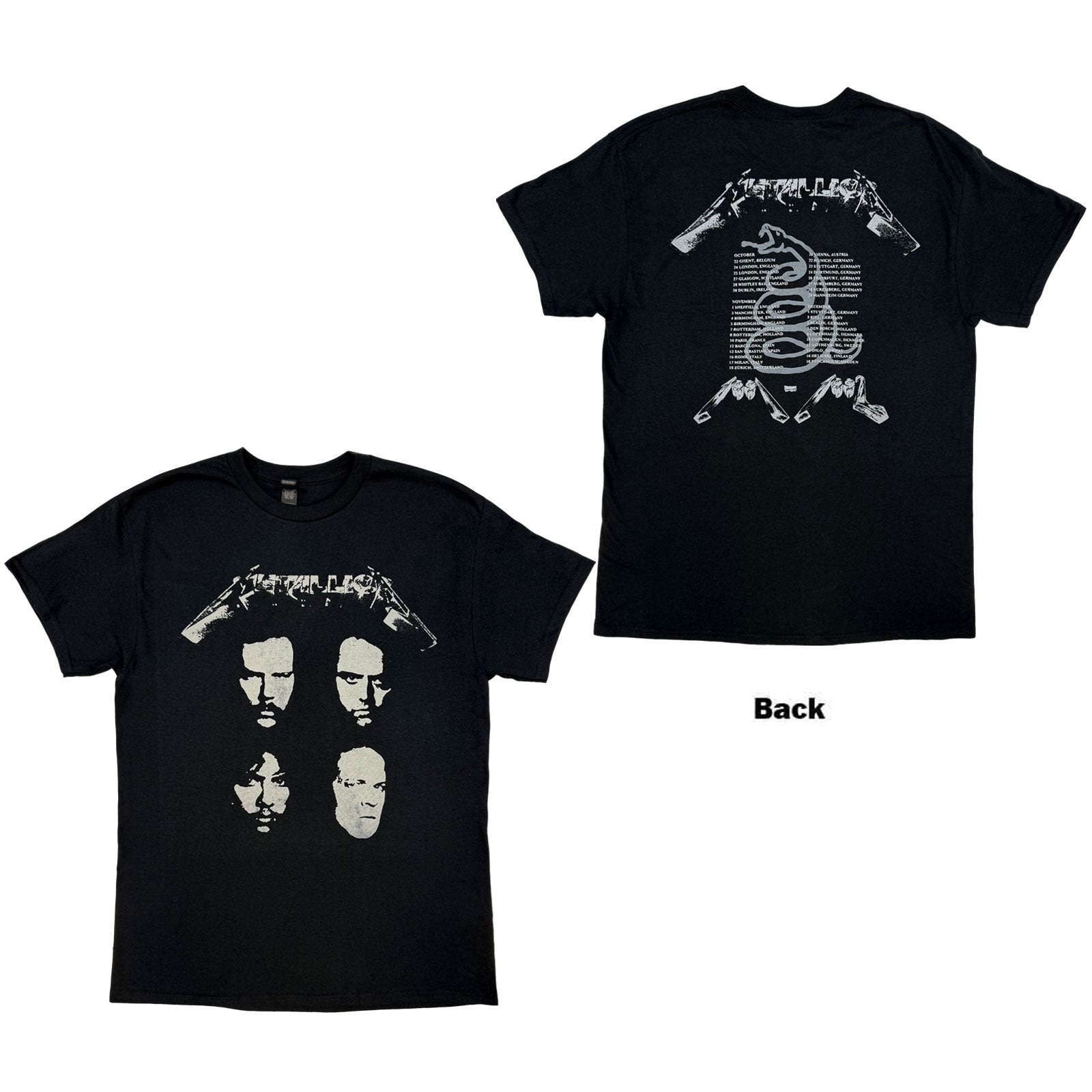 METALLICA - 4 FACES - T-Shirt Black (Back Print)