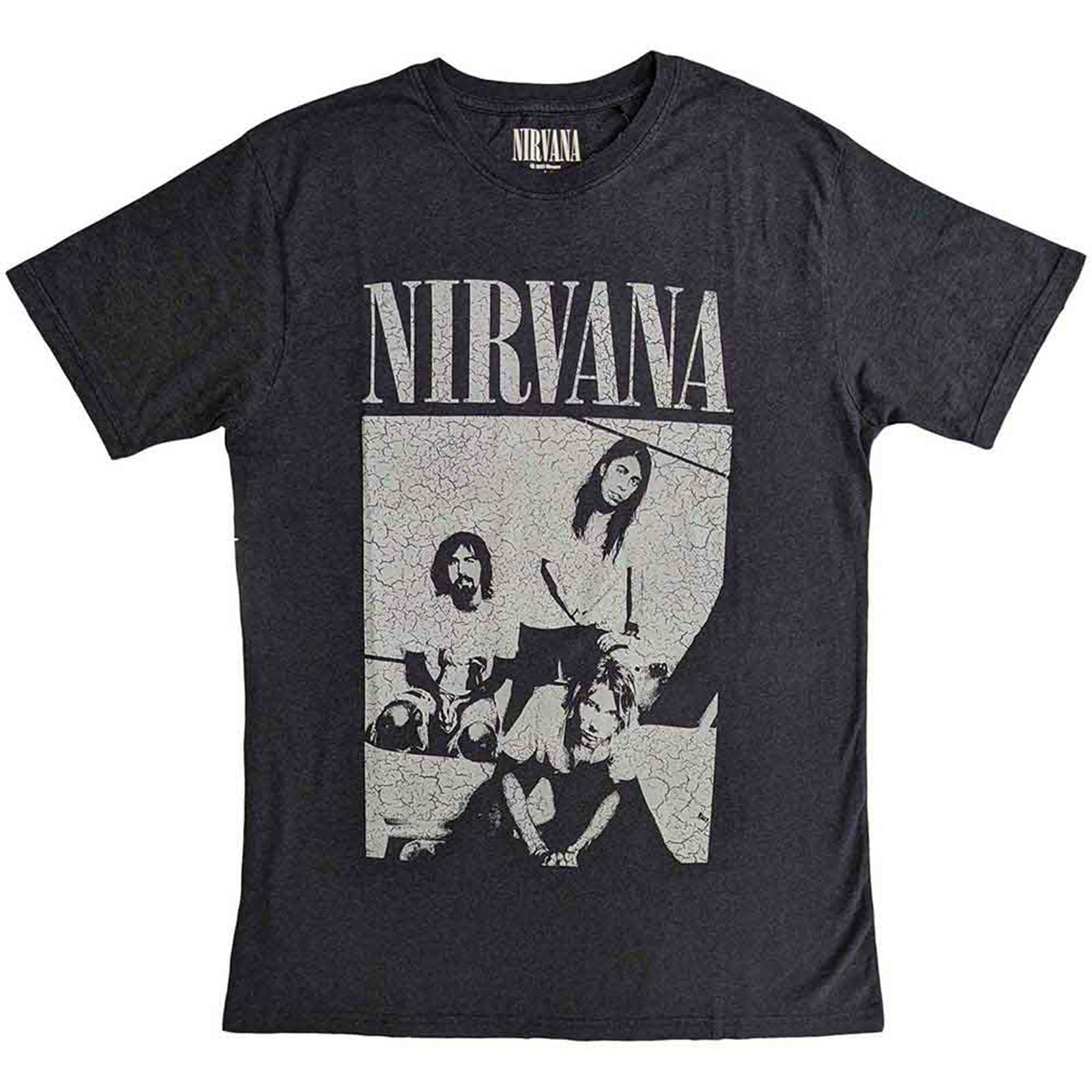 NIRVANA - SITTING - Distressed T-Shirt Black