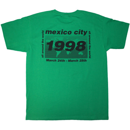 OASIS - 1998 WORLD TOUR - MEXICO CITY - T-Shirt Green (Back Print)