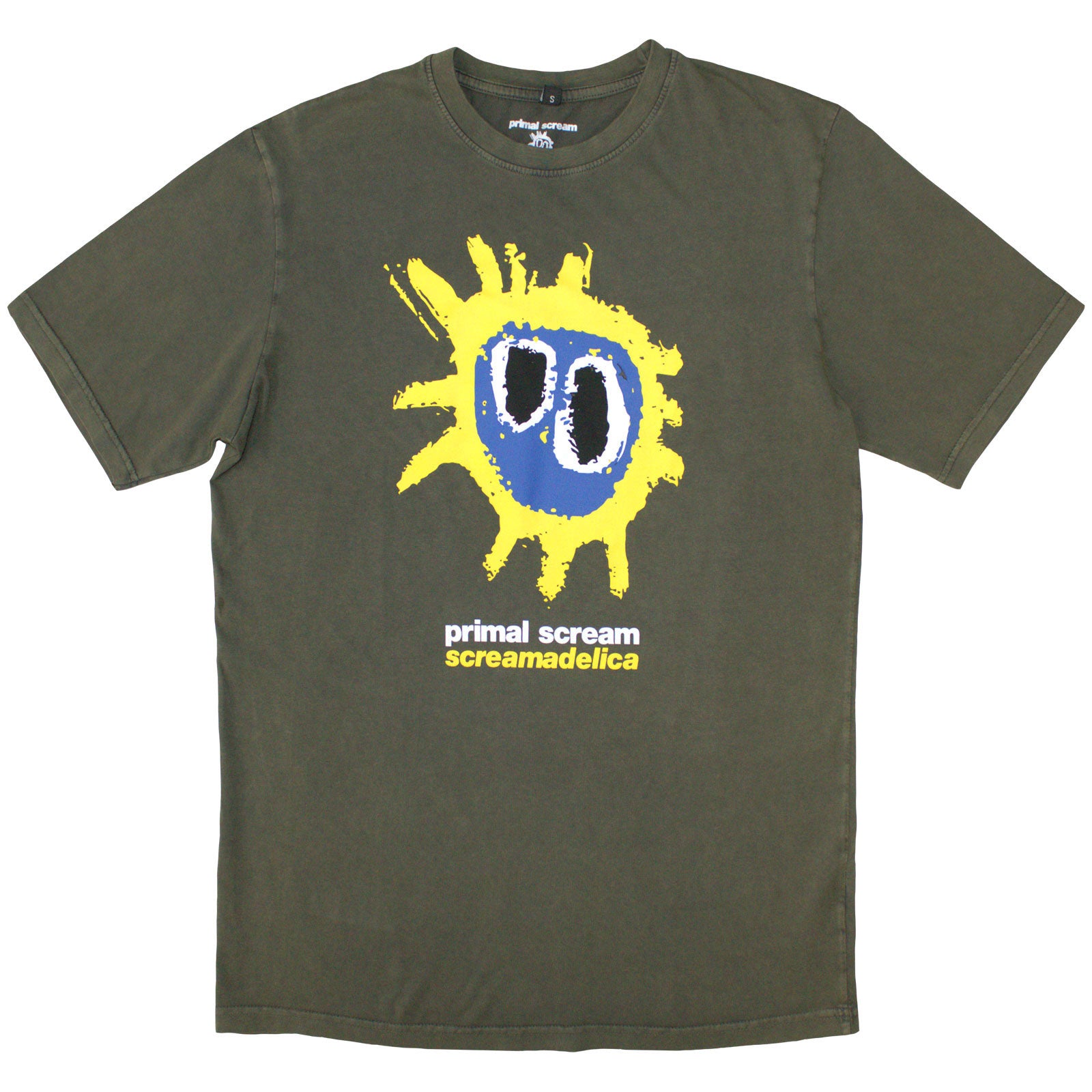 PRIMAL SCREAM - SCREAMADELICA - Stone Wash T-Shirt Green