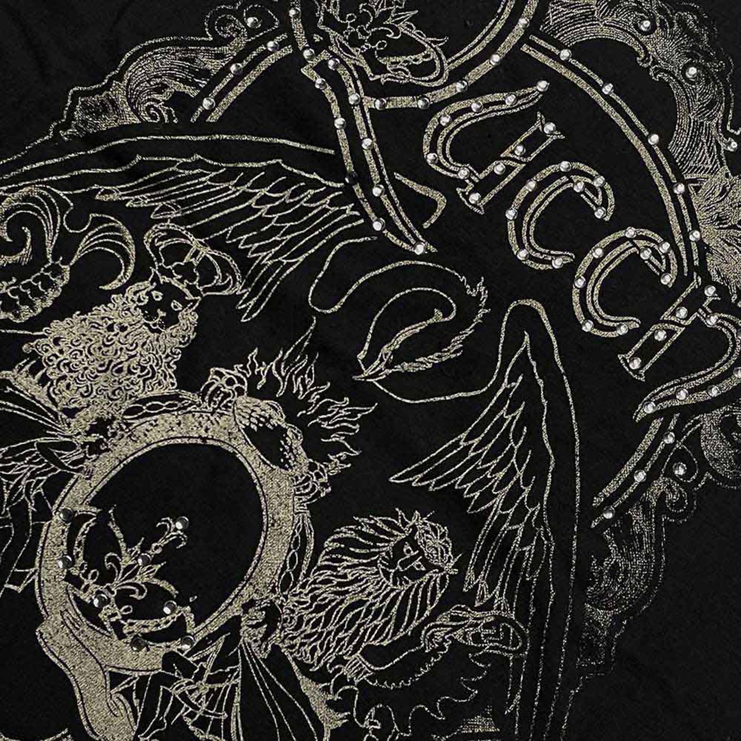 QUEEN - ORNATE CREST - T-Shirt Black (Embellished)