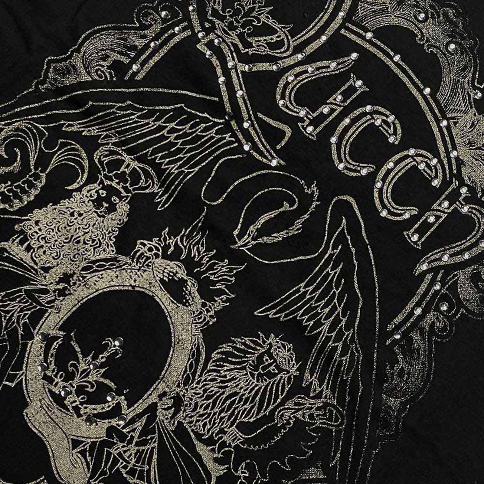 QUEEN - ORNATE CREST - T-Shirt Black (Embellished)